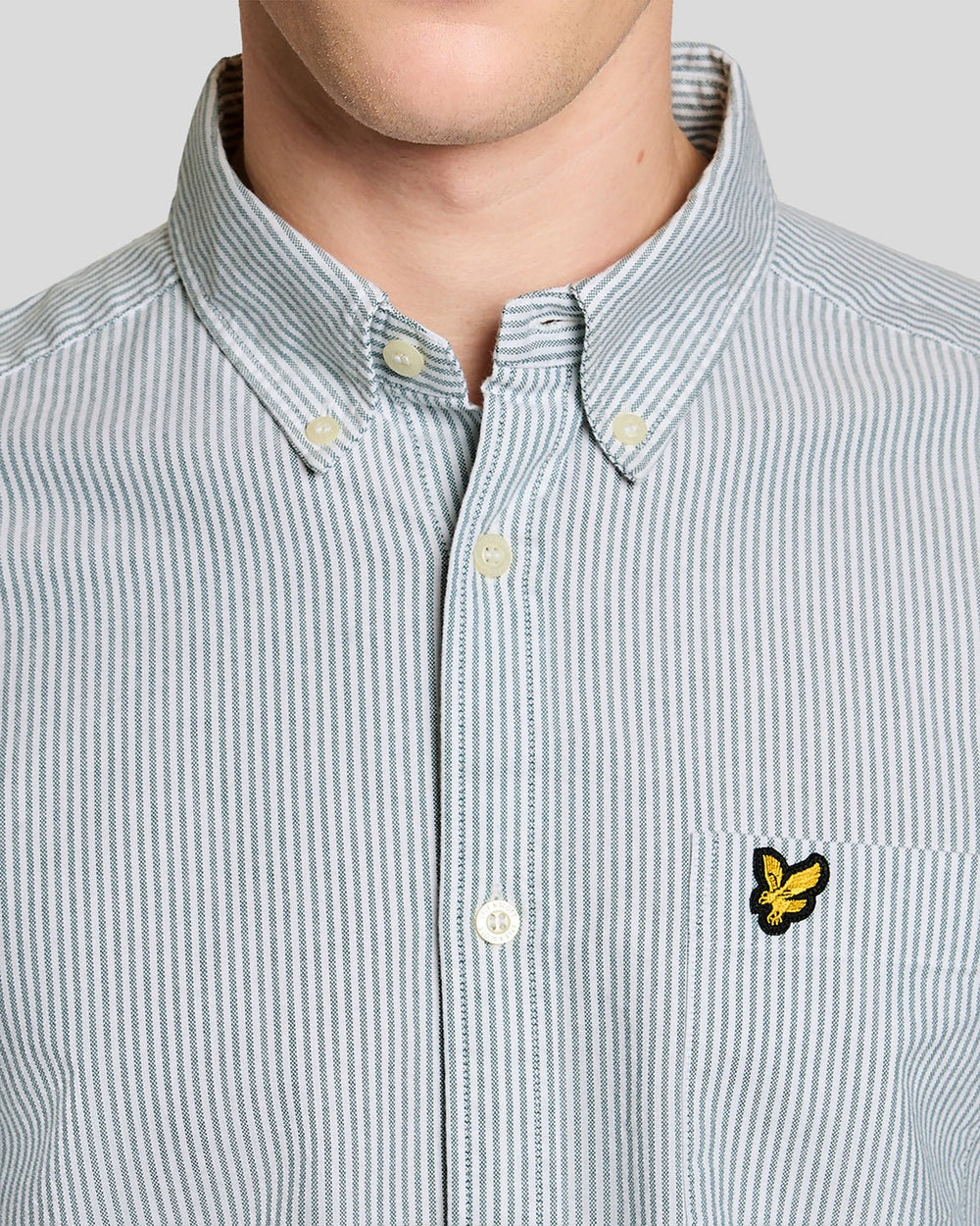 Lyle & Scott Mens Cotton Stripe Oxford Shirt | Everglade
