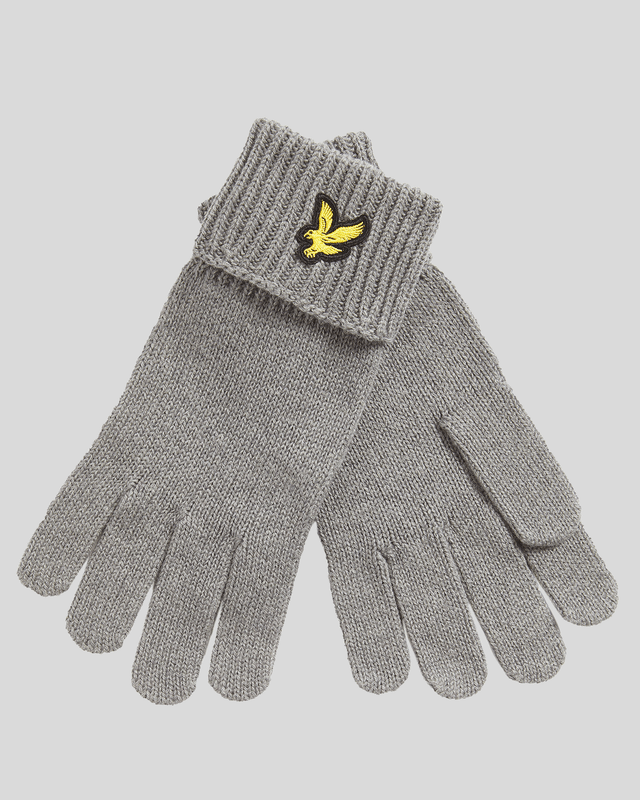 Lyle & Scott Cotton Merino Gloves | Mid Grey Marl