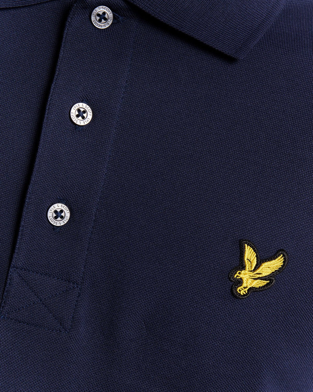 Lyle & Scott Mens Long Sleeve Cotton Polo Shirt | Navy