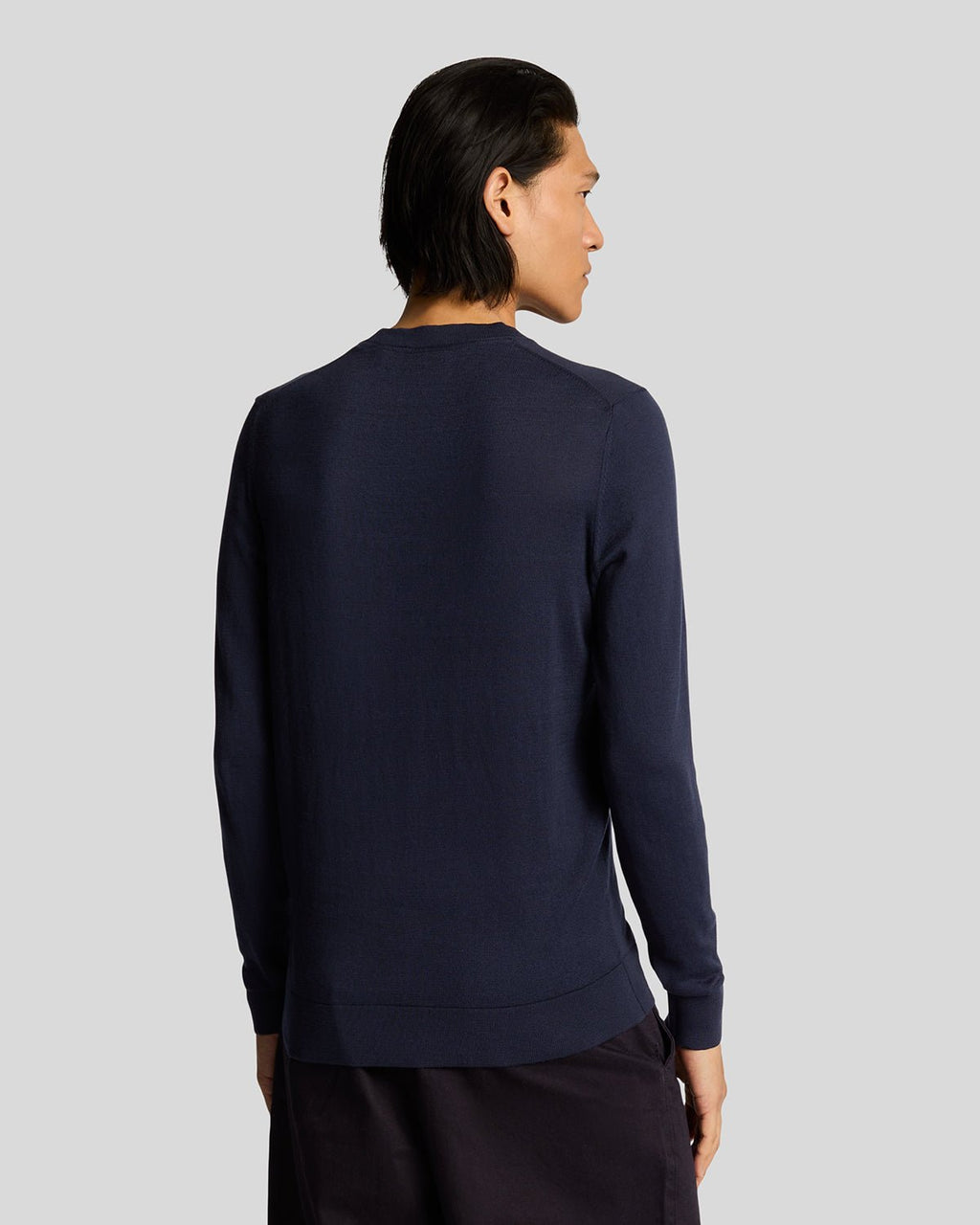 Lyle & Scott Mens Superfine Cotton Crew Neck Jumper | Dark Navy