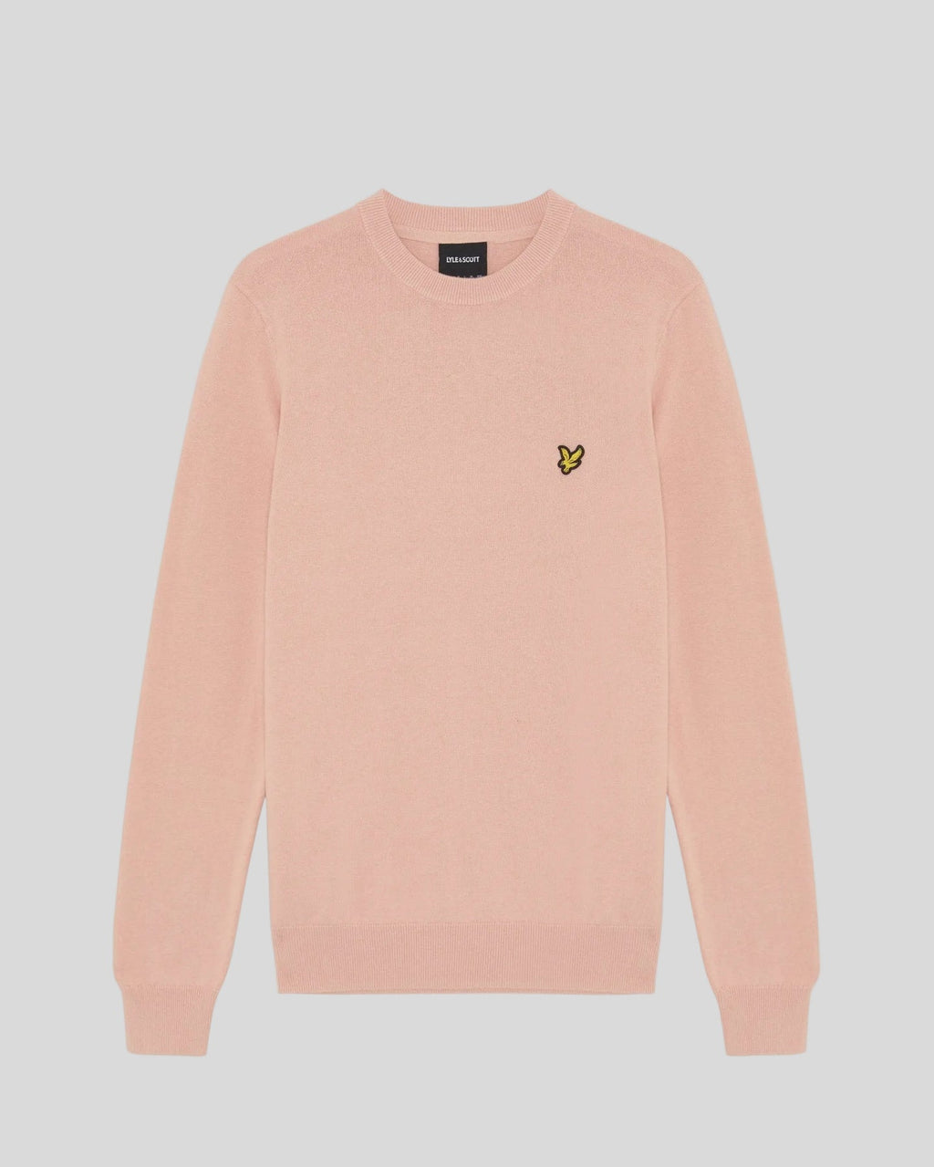 Lyle & Scott Mens Cotton Crew Neck Jumper | Pink Grapefruit
