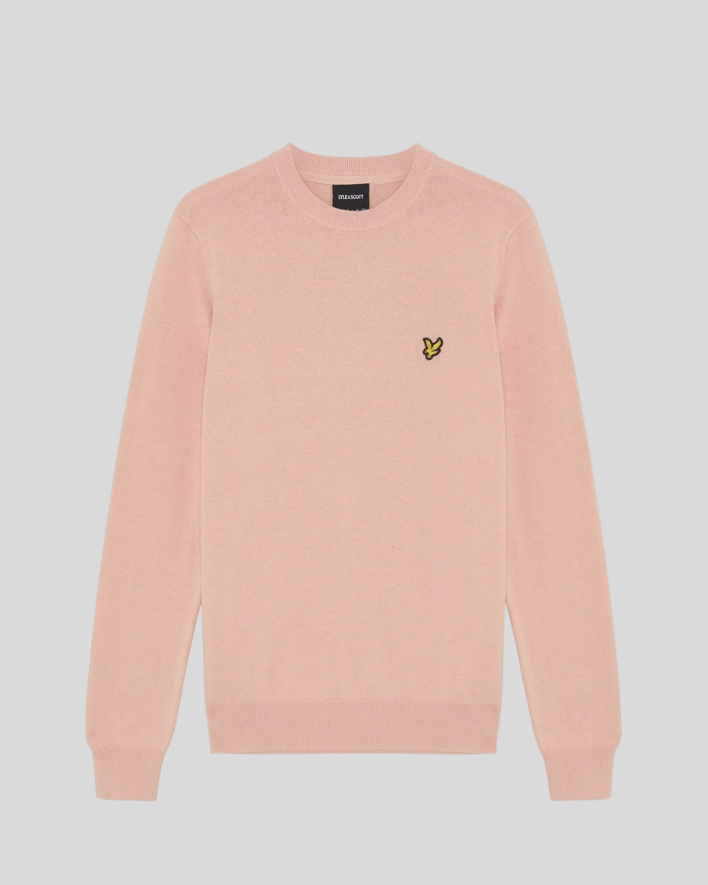 Lyle & Scott Mens Cotton Crew Neck Jumper | Pink Grapefruit