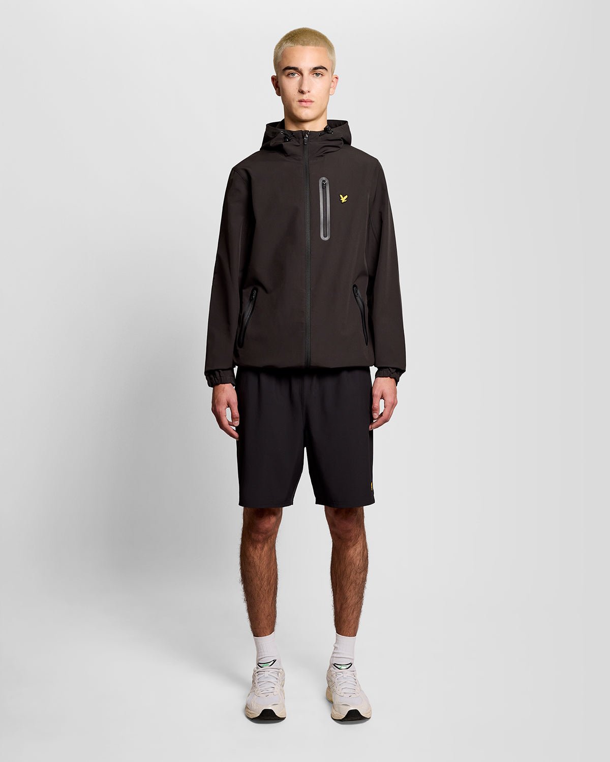 Lyle & Scott Mens Sports Water Resistant Hooded Jacket | Jet Black