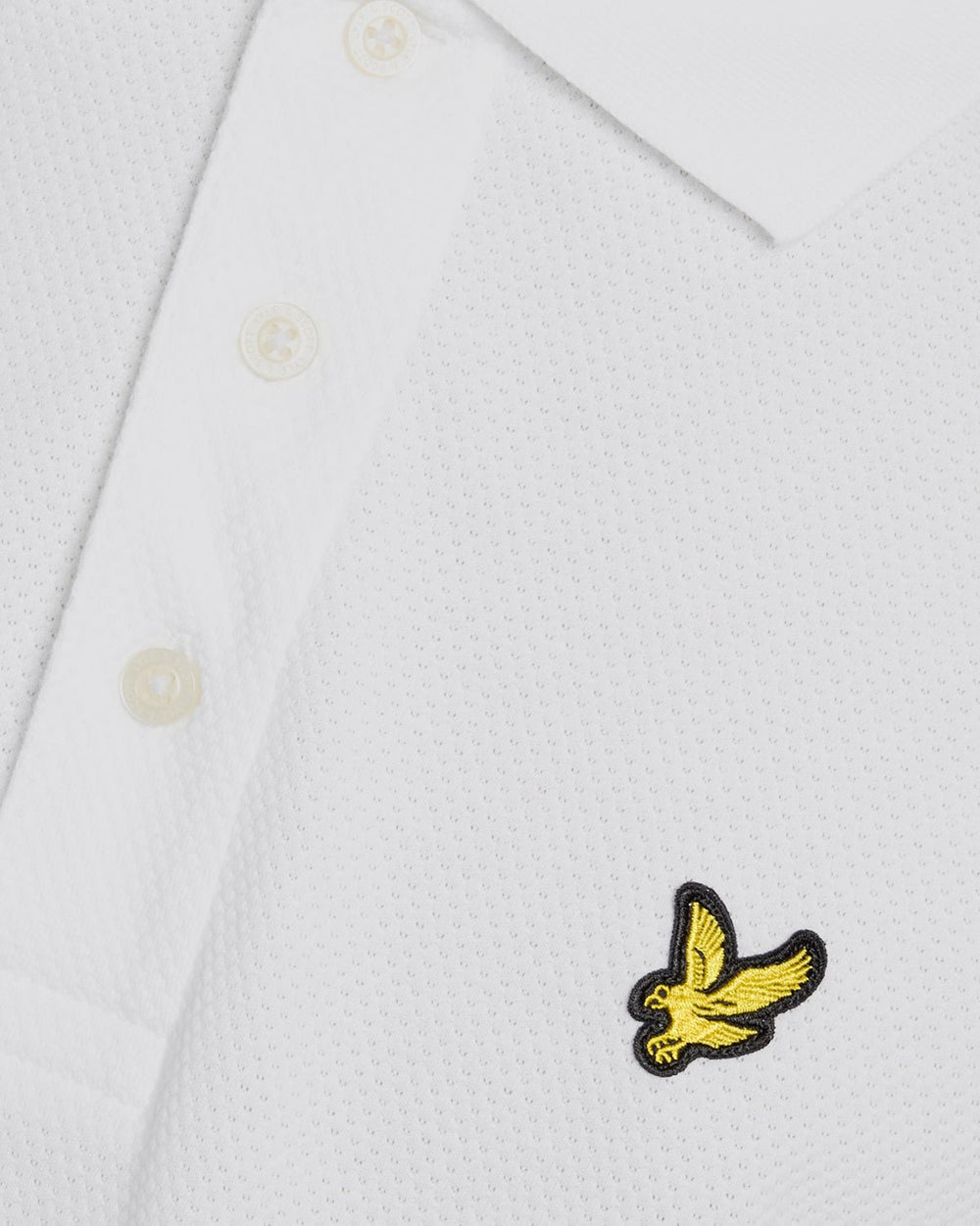 Lyle & Scott Mens Textured Jacquard Polo Shirt | White