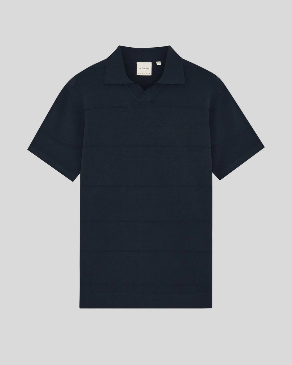 Lyle & Scott Mens Open Collar Fine Knitted Polo Shirt | Carbon