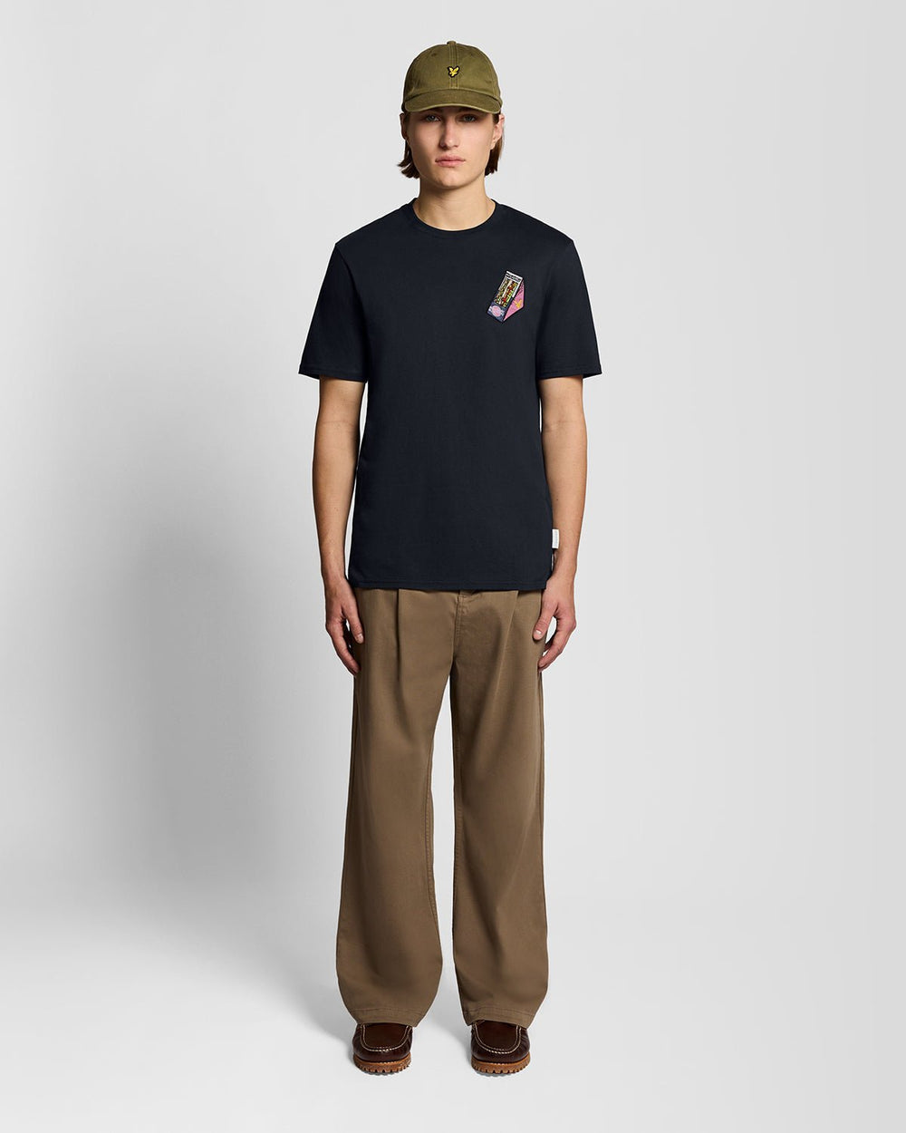 Lyle & Scott Mens Supermarket Embroidered T-shirt | Dark Navy