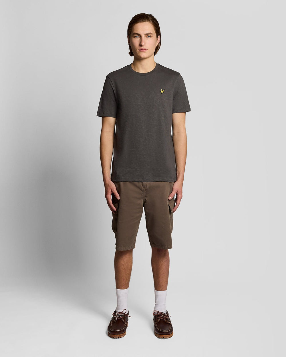 Lyle & Scott Mens Fine Cotton Slub T-Shirt | Gunmetal