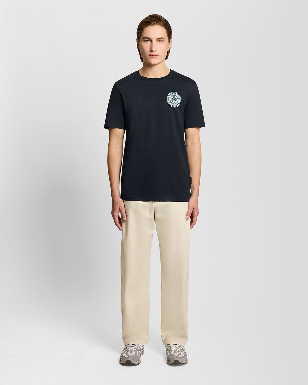 Lyle & Scott Mens Borders Label Graphic T-shirt | Dark Navy