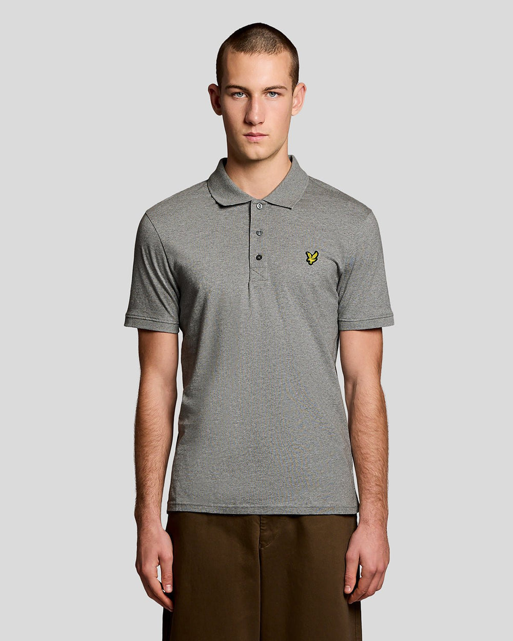Lyle & Scott Mens Cotton Jersey Polo Shirt | Mid Grey Marl