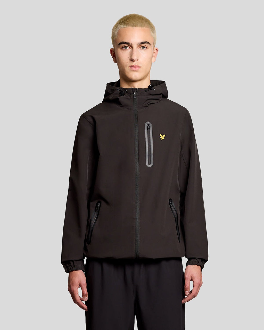 Lyle & Scott Mens Sports Water Resistant Hooded Jacket | Jet Black