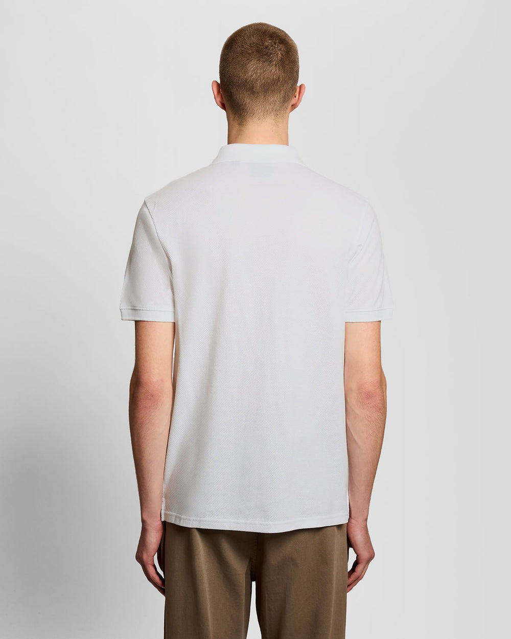 Lyle & Scott Mens Textured Jacquard Polo Shirt | White