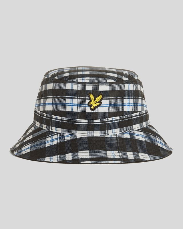 Lyle & Scott Tartan Bucket Hat | Jet Black / White