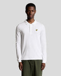 Lyle & Scott Mens Long Sleeve Cotton Polo Shirt | White