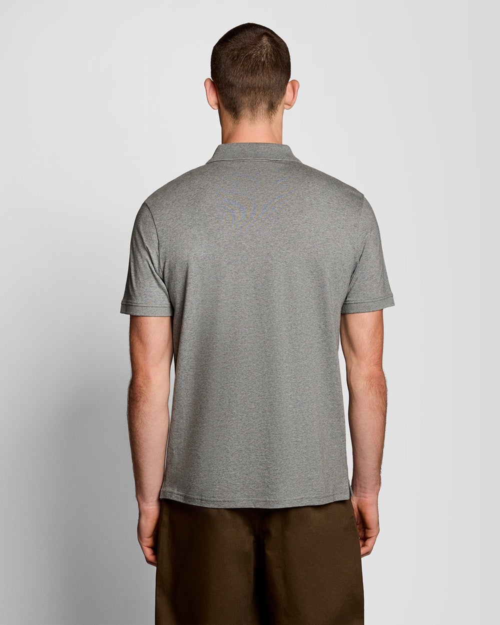 Lyle & Scott Mens Cotton Jersey Polo Shirt | Mid Grey Marl
