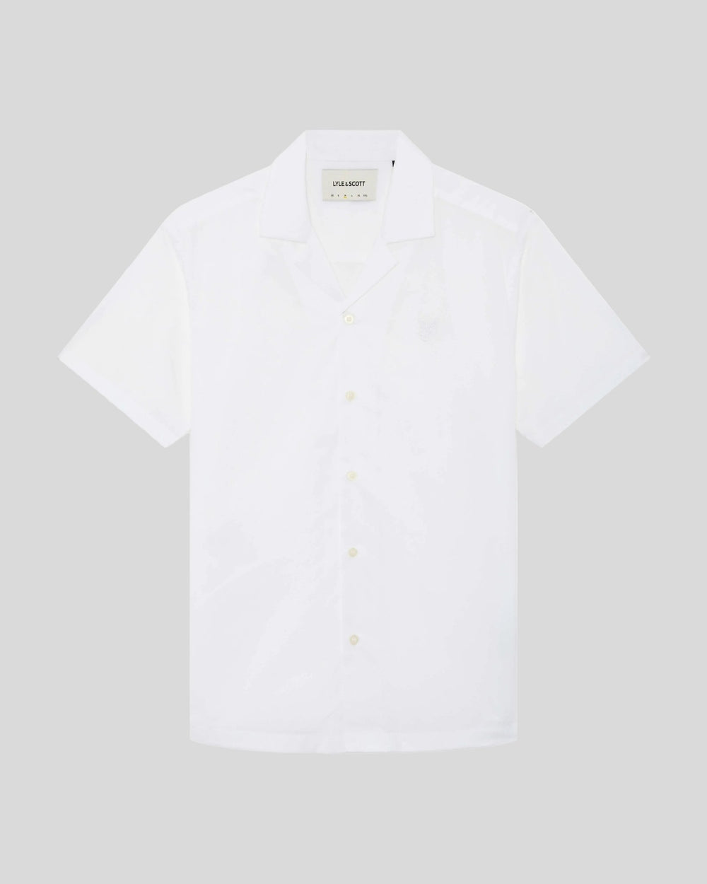 Lyle & Scott Mens Revere Collar Poplin Shirt | White