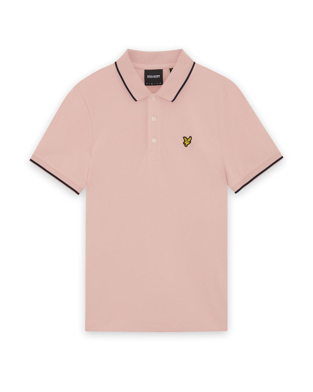 Lyle & Scott Mens Tipped Polo Shirt | Pink Grapefruit Dark Navy