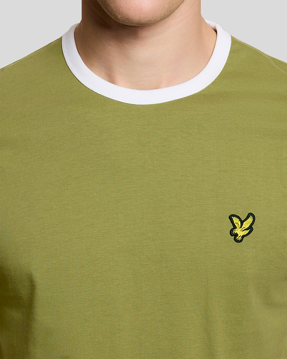 Lyle & Scott Mens Ringer T-Shirt | Shrub Green White
