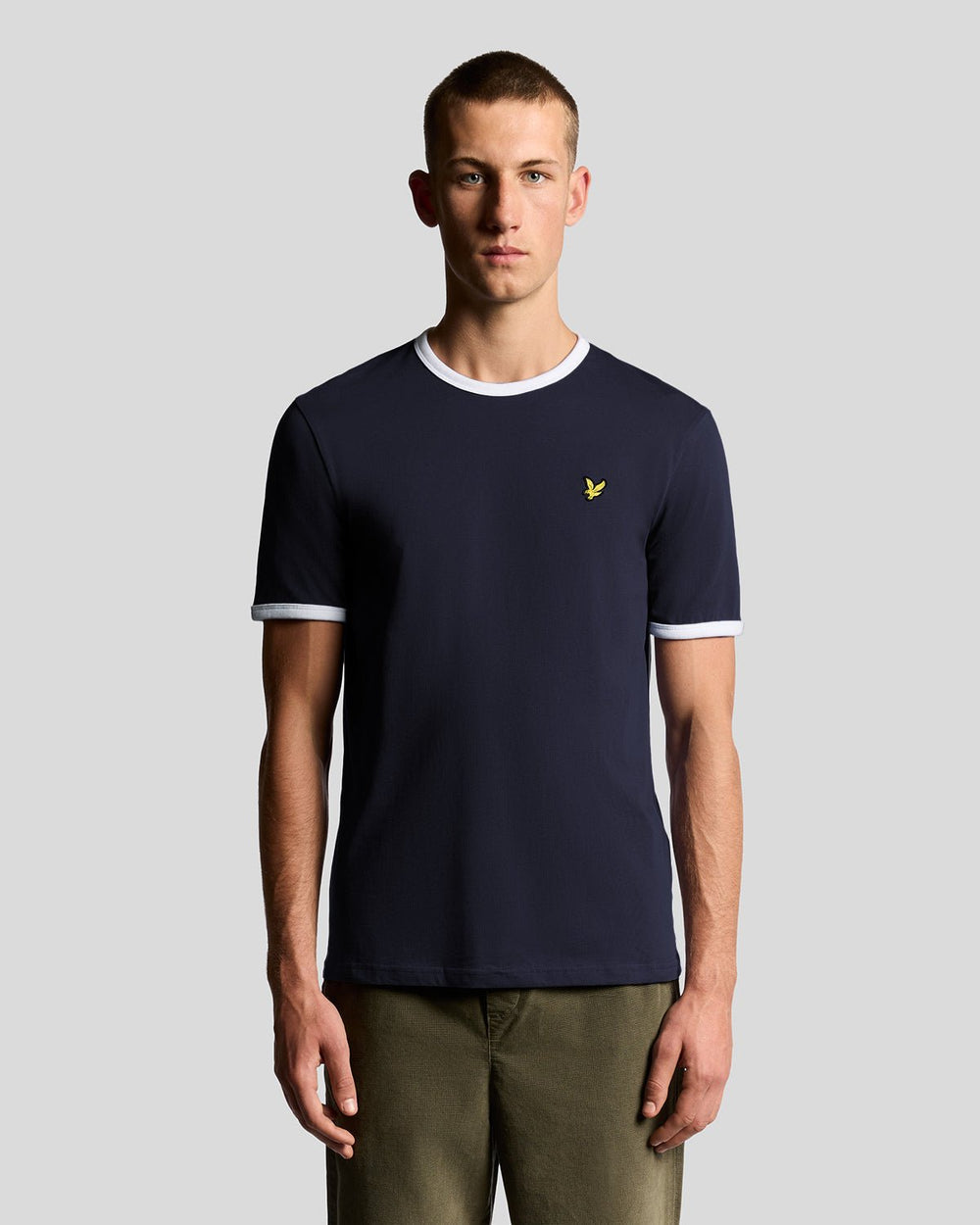 Lyle & Scott Mens Ringer T-Shirt | Dark Navy White