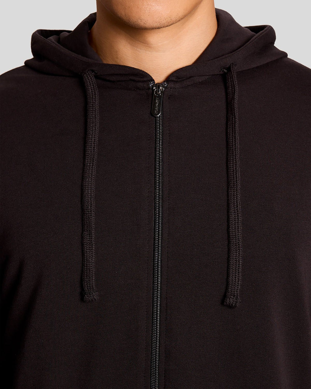 Lyle & Scott Mens Lightweight Lounge Zip Hoodie | Jet Black