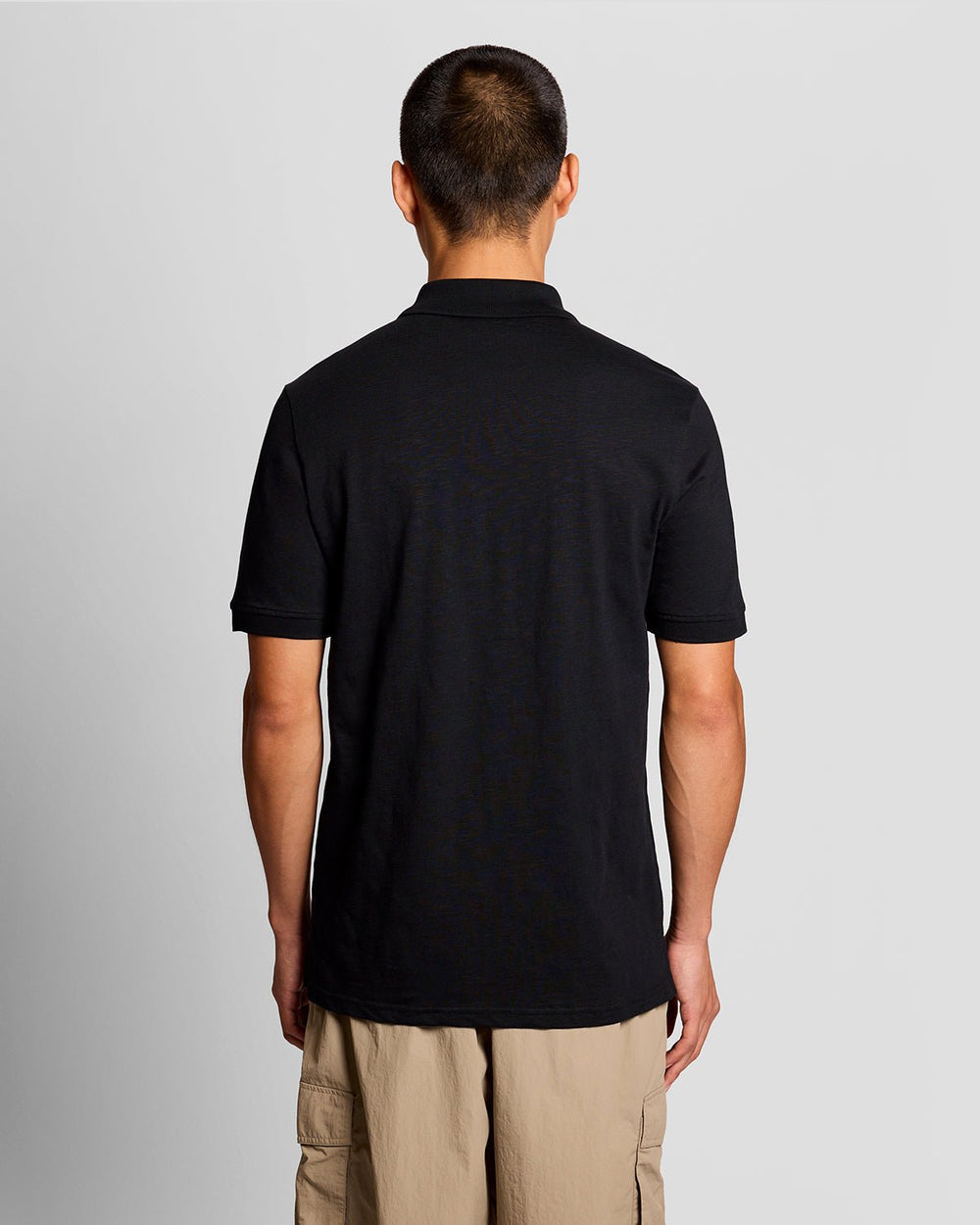Lyle & Scott Mens Fine Cotton Slub Polo Shirt | Jet Black