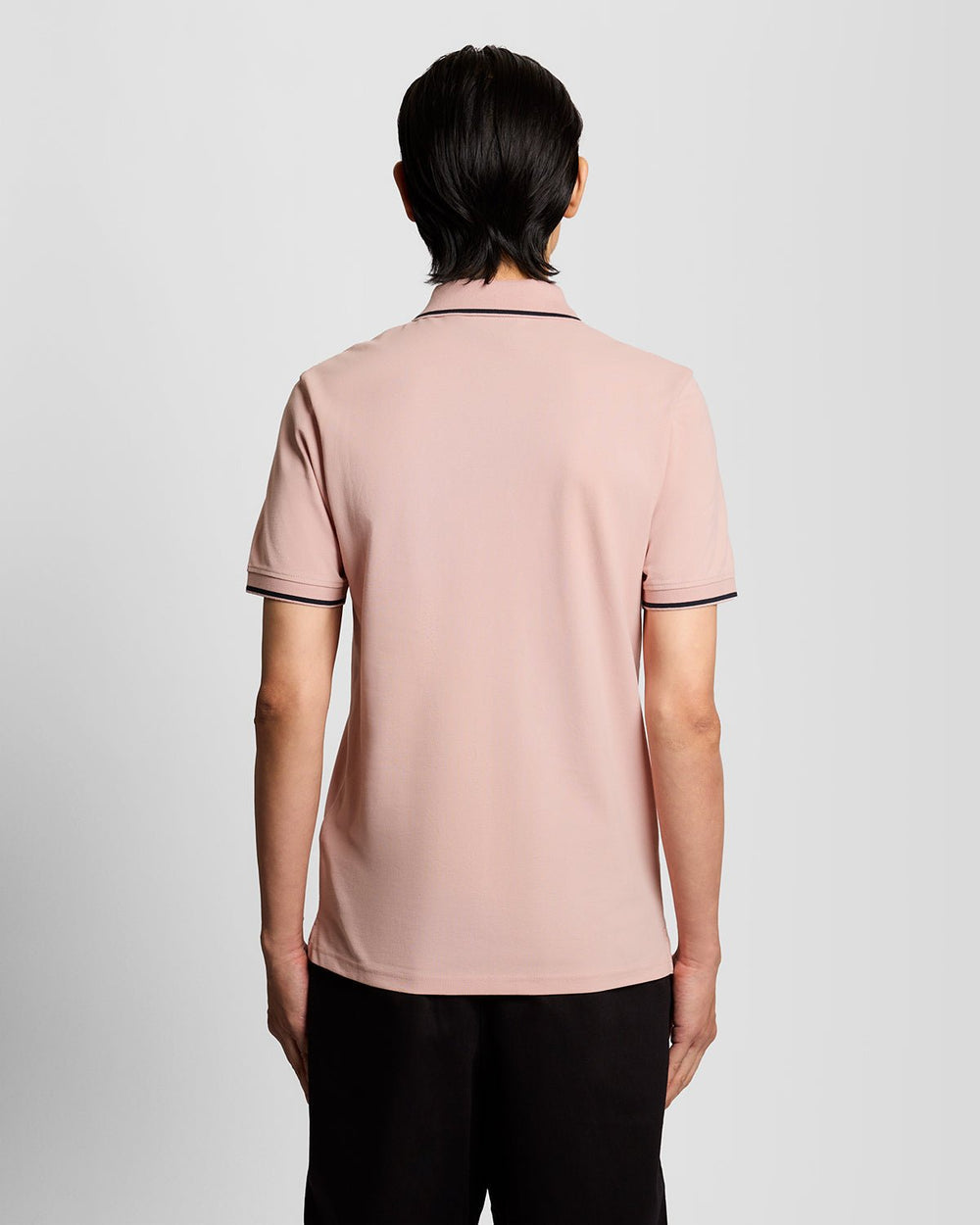 Lyle & Scott Mens Tipped Polo Shirt | Pink Grapefruit Dark Navy