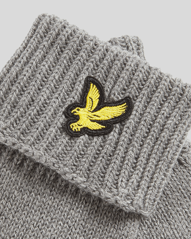 Lyle & Scott Cotton Merino Gloves | Mid Grey Marl
