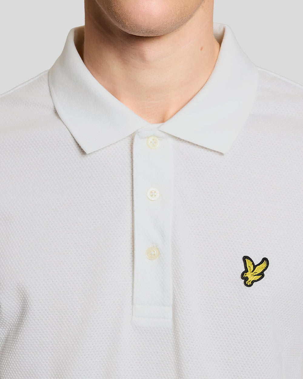 Lyle & Scott Mens Textured Jacquard Polo Shirt | White