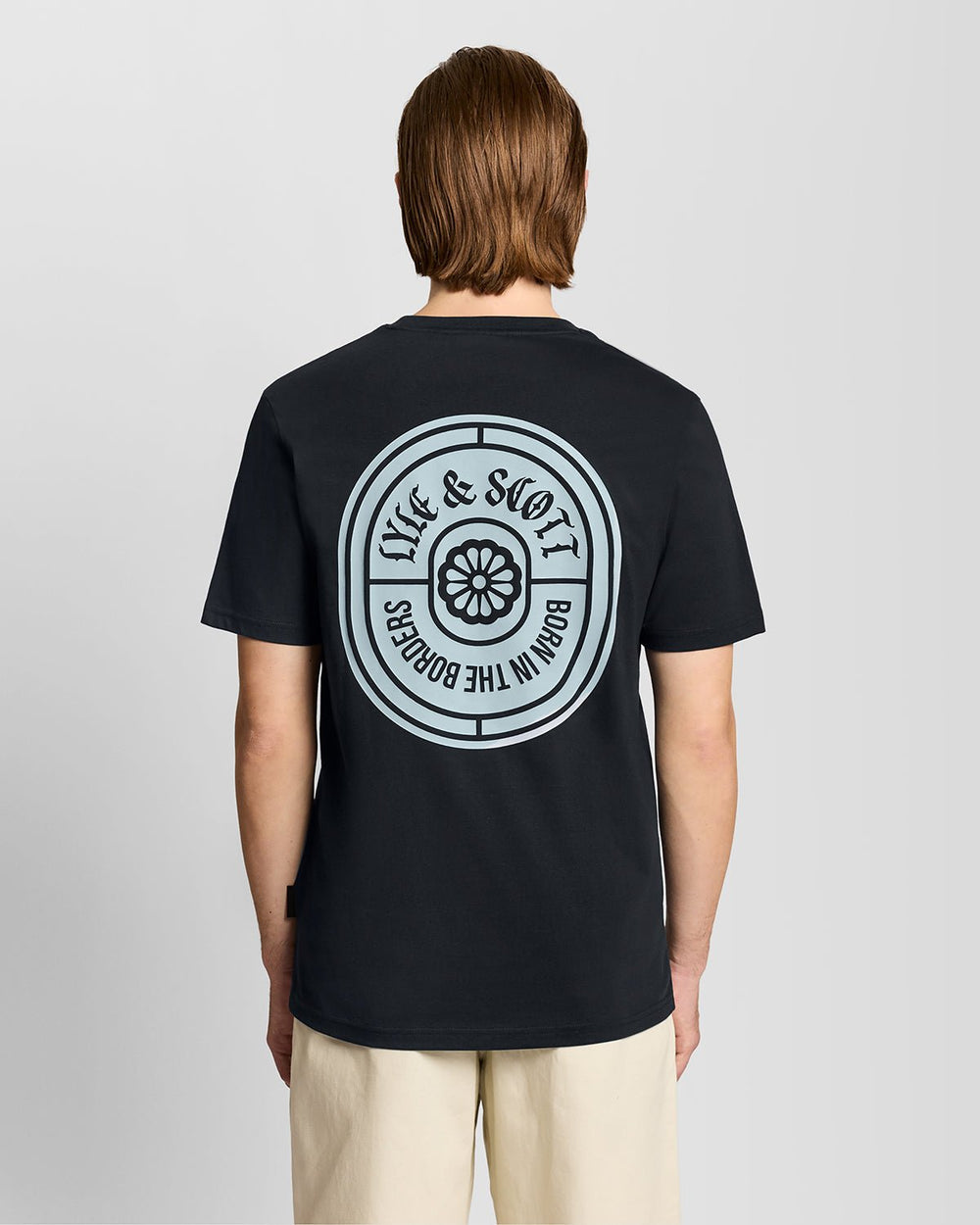 Lyle & Scott Mens Borders Label Graphic T-shirt | Dark Navy