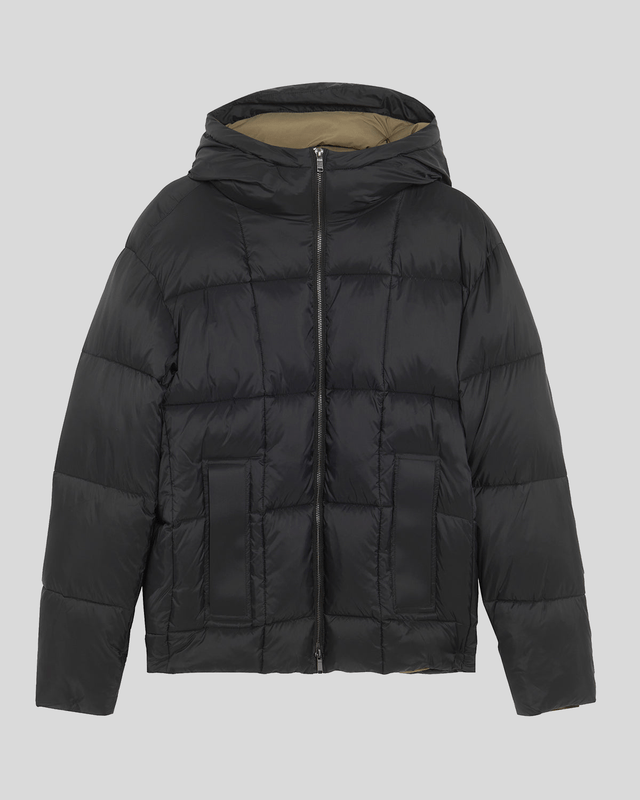 Lyle & Scott Mens Square Cocoon Puffer Jacket | Lacquer