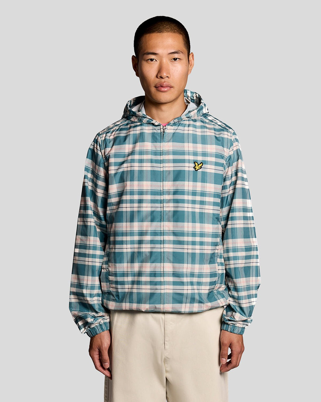 Lyle & Scott Mens Tartan Lightweight Hooded Jacket | Everglade