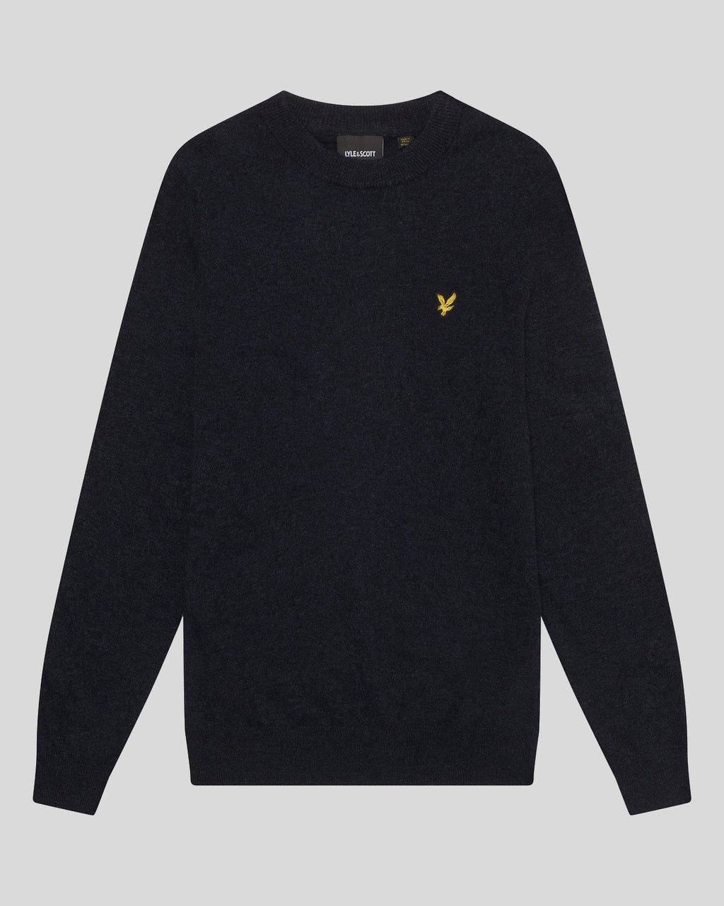 Lyle & Scott Mens Lambswool Blend Crew Neck Jumper | Dark Navy Marl