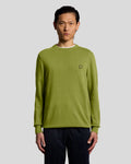 Lyle & Scott Mens Cotton Crew Neck Jumper | Shrub Green