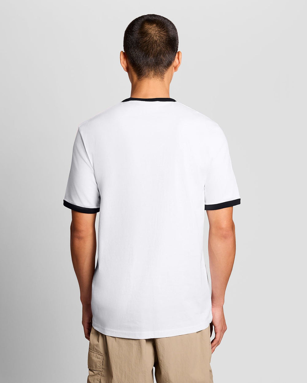 Lyle & Scott Mens Ringer T-Shirt | White Jet Black