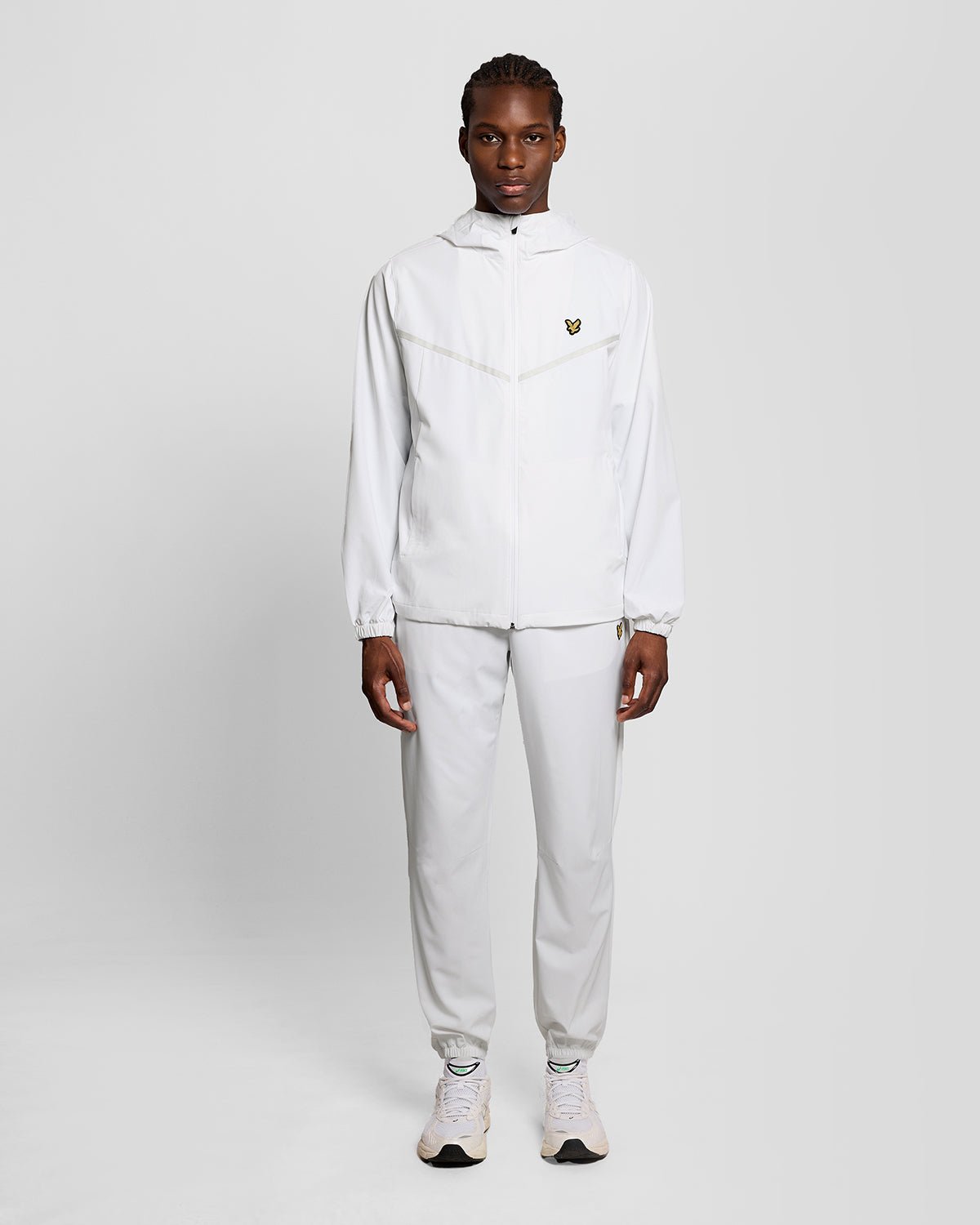 Lyle & Scott Mens Sports Stripe Track Jacket | White