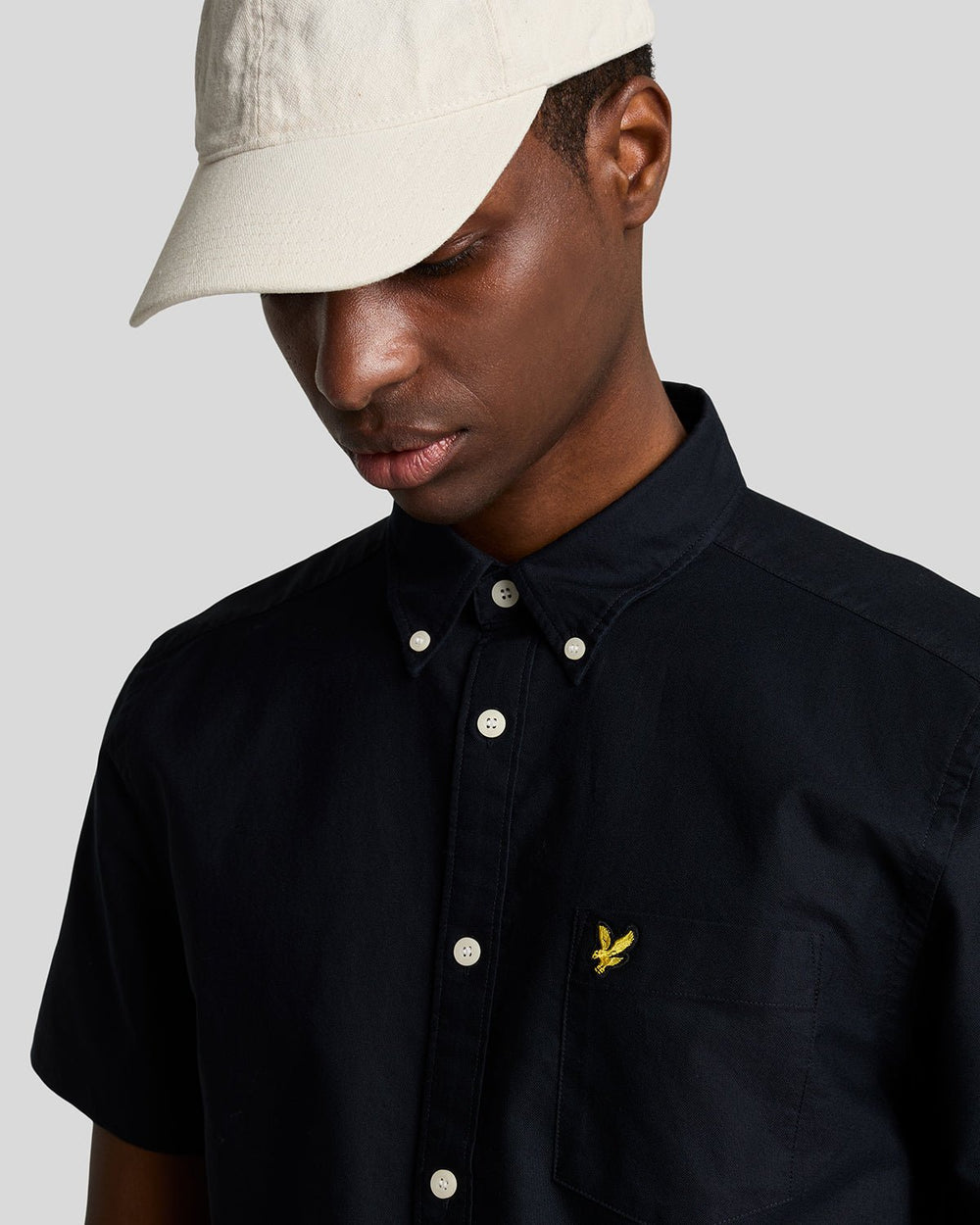 Lyle & Scott Mens Short Sleeve Oxford Shirt | Dark Navy