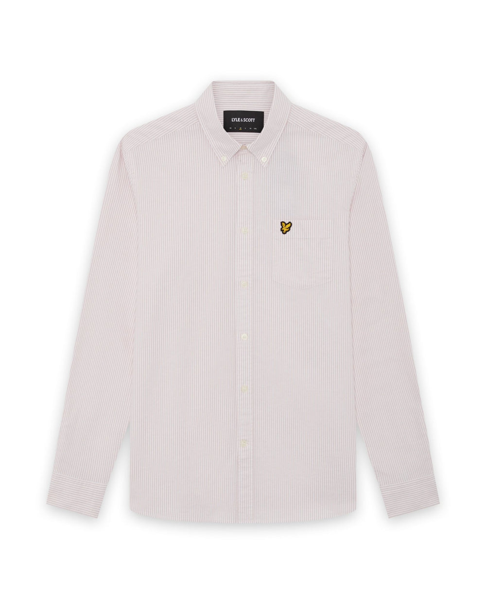 Lyle & Scott Mens Cotton Stripe Oxford Shirt | Pink Grapefruit