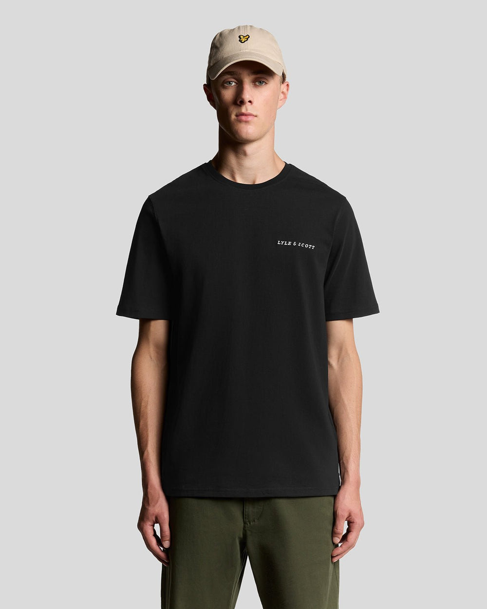 Lyle & Scott Mens Linen Blend Raglan T-Shirt | Jet Black