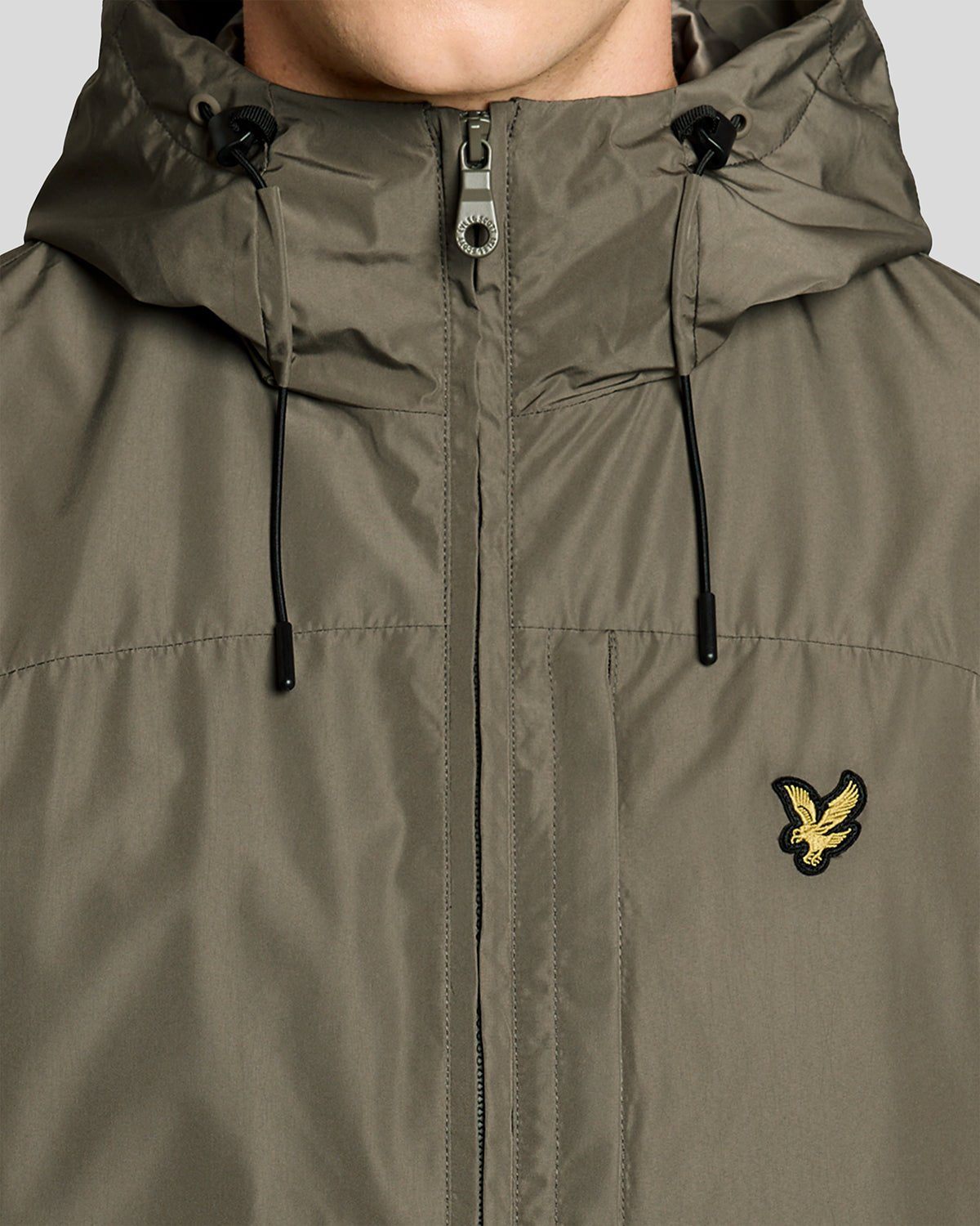 Lyle & Scott Mens Lightweight Hooded Jacket | Khaki Ash