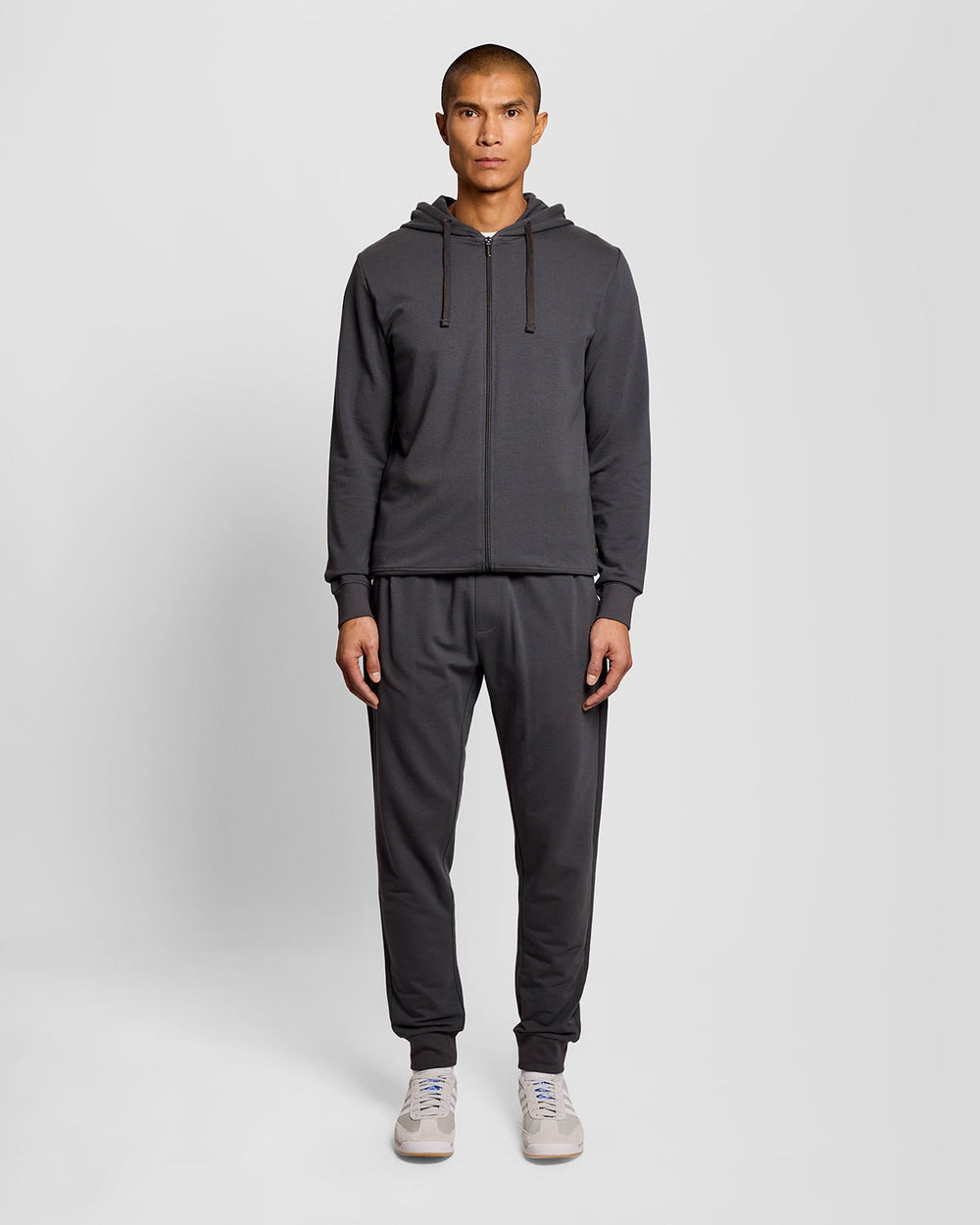 Lyle & Scott Mens Lightweight Lounge Zip Hoodie | Gunmetal