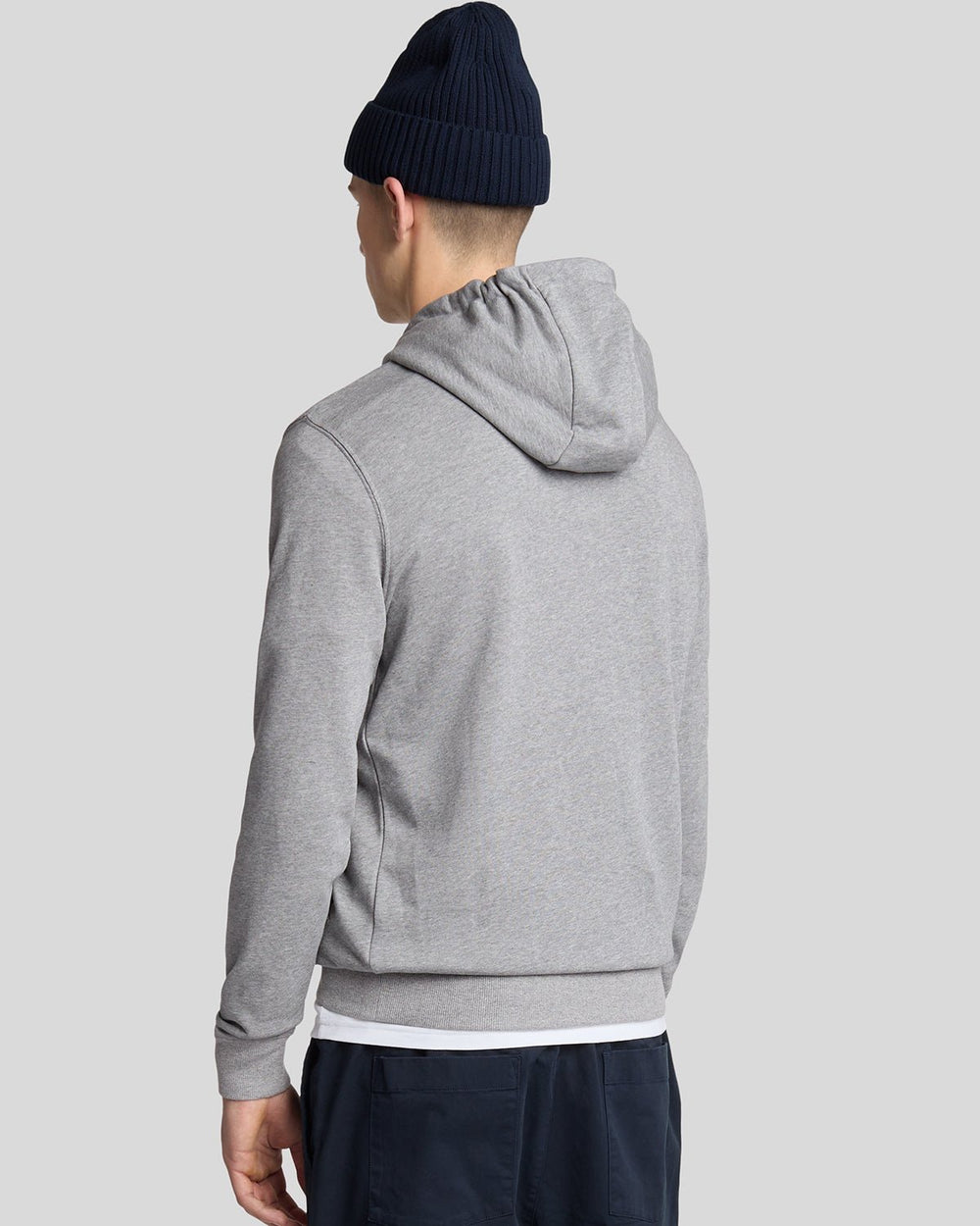 Lyle & Scott Mens Loopback Cotton Hoodie | Mid Grey Marl