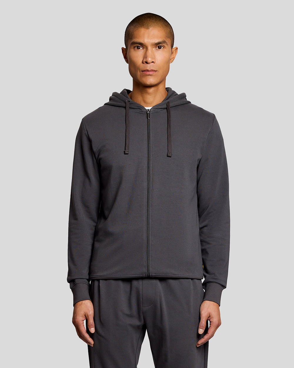 Lyle & Scott Mens Lightweight Lounge Zip Hoodie | Gunmetal