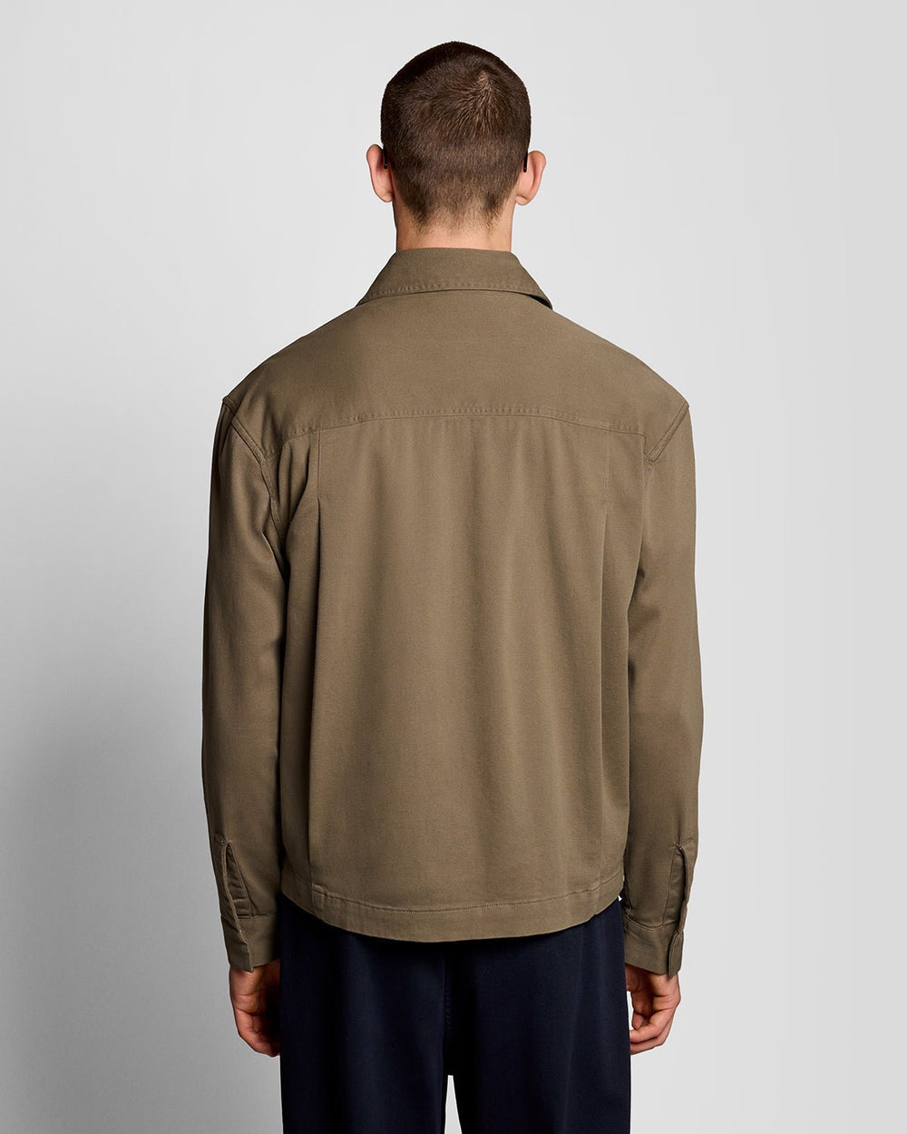 Lyle & Scott Mens Lightweight Enzyme Wash Overshirt | Khaki Ash