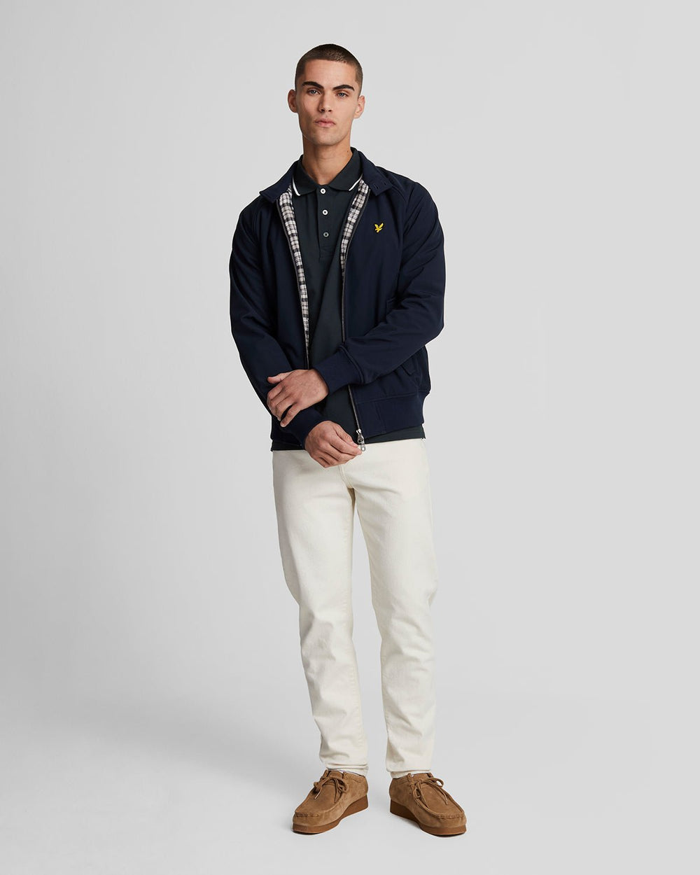 Lyle & Scott Mens Tipped Polo Shirt | Dark Navy White