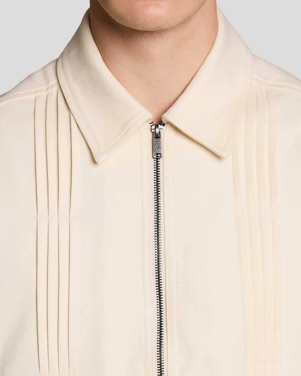 Lyle & Scott Mens Pintuck Zip-Through Jacket | Radiant Ecru