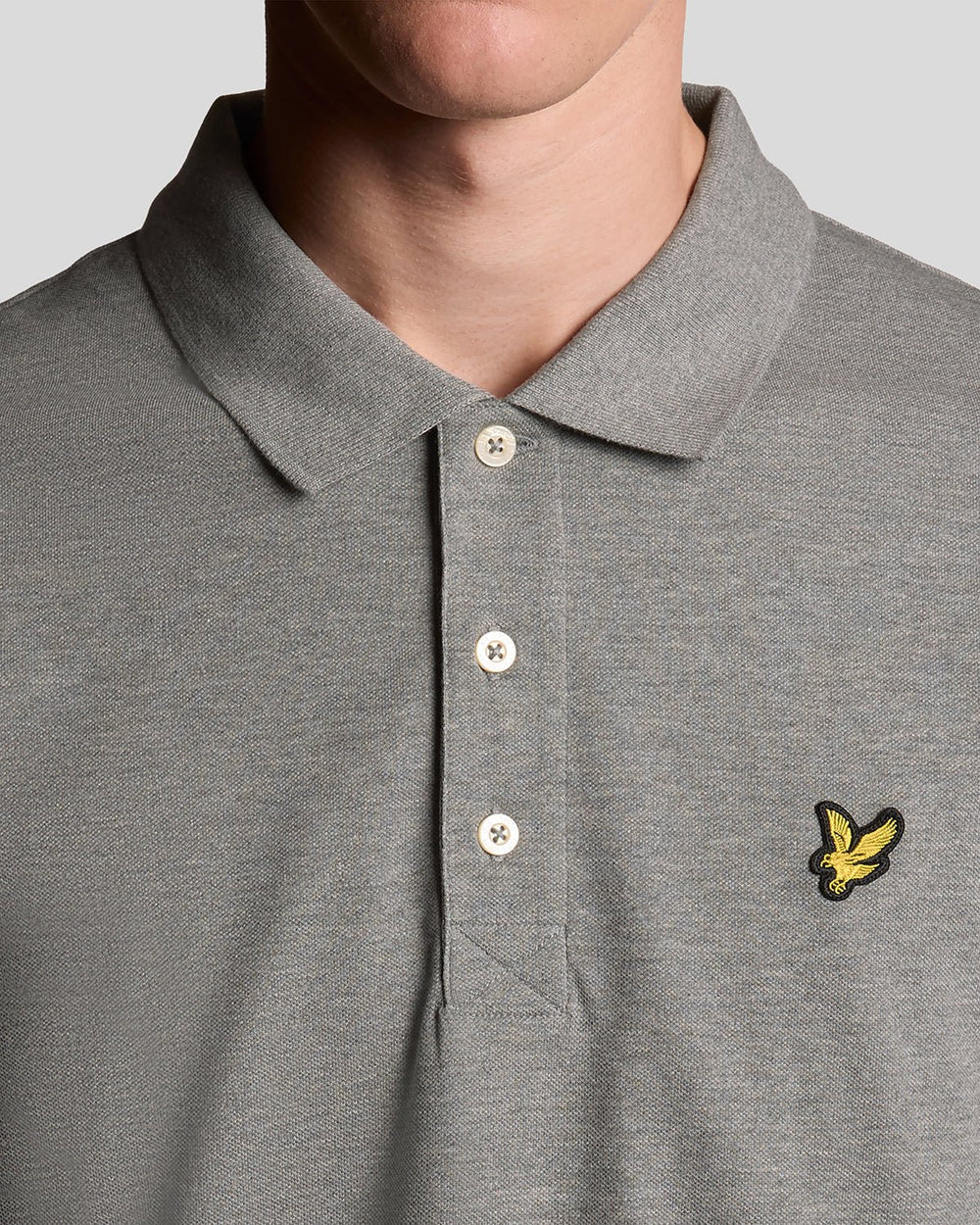 Lyle & Scott Mens Cotton Polo Shirt | Mid Grey Marl