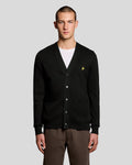 Lyle & Scott Mens Cotton V-Neck Cardigan | Jet Black