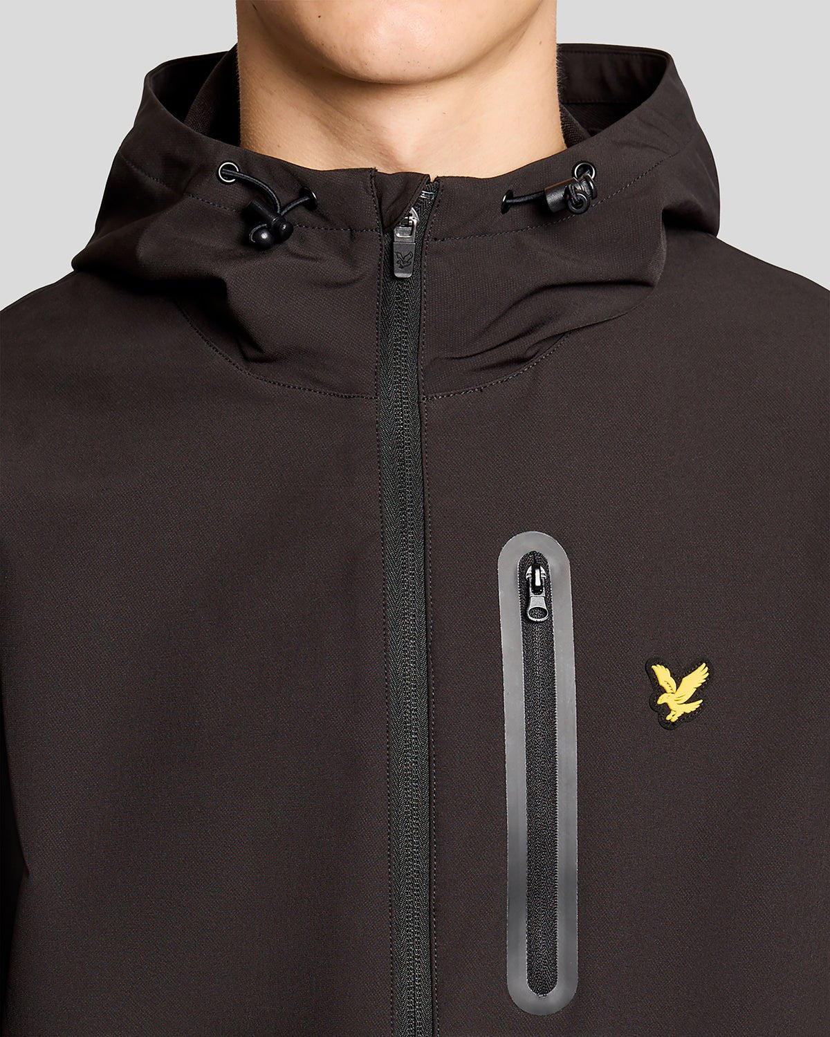 Lyle & Scott Mens Sports Water Resistant Hooded Jacket | Jet Black
