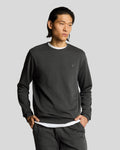 Lyle & Scott Mens Superfine Cotton Crew Neck Sweatshirt | Gunmetal