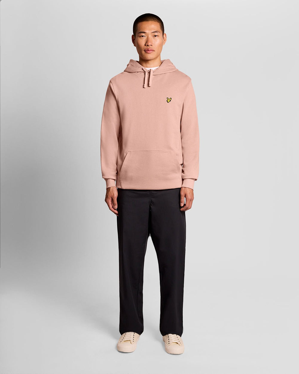 Lyle & Scott Mens Loopback Cotton Hoodie | Pink Grapefruit