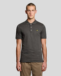 Lyle & Scott Mens Fine Cotton Slub Polo Shirt | Gunmetal